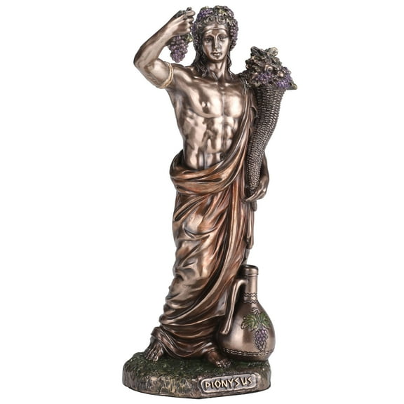 Veronese Design 6 1/4 Inch Dionysus Greek God of Wine Cold Cast Resin Antique Bronze Finish Sculpture