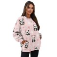 thumbnail image 7 of HELLHERO Panda Cherry Blossom Print Sweatshirt for Women Long Sleeve Crewneck Sweater with Pocket Oversized Pullover Tops Size M, 7 of 7