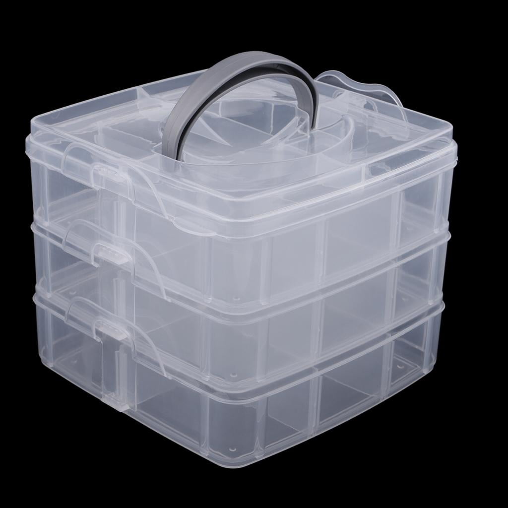 GUOOL 2x Plastic Organizer Container Storage Box for Jewelry Beads Earring