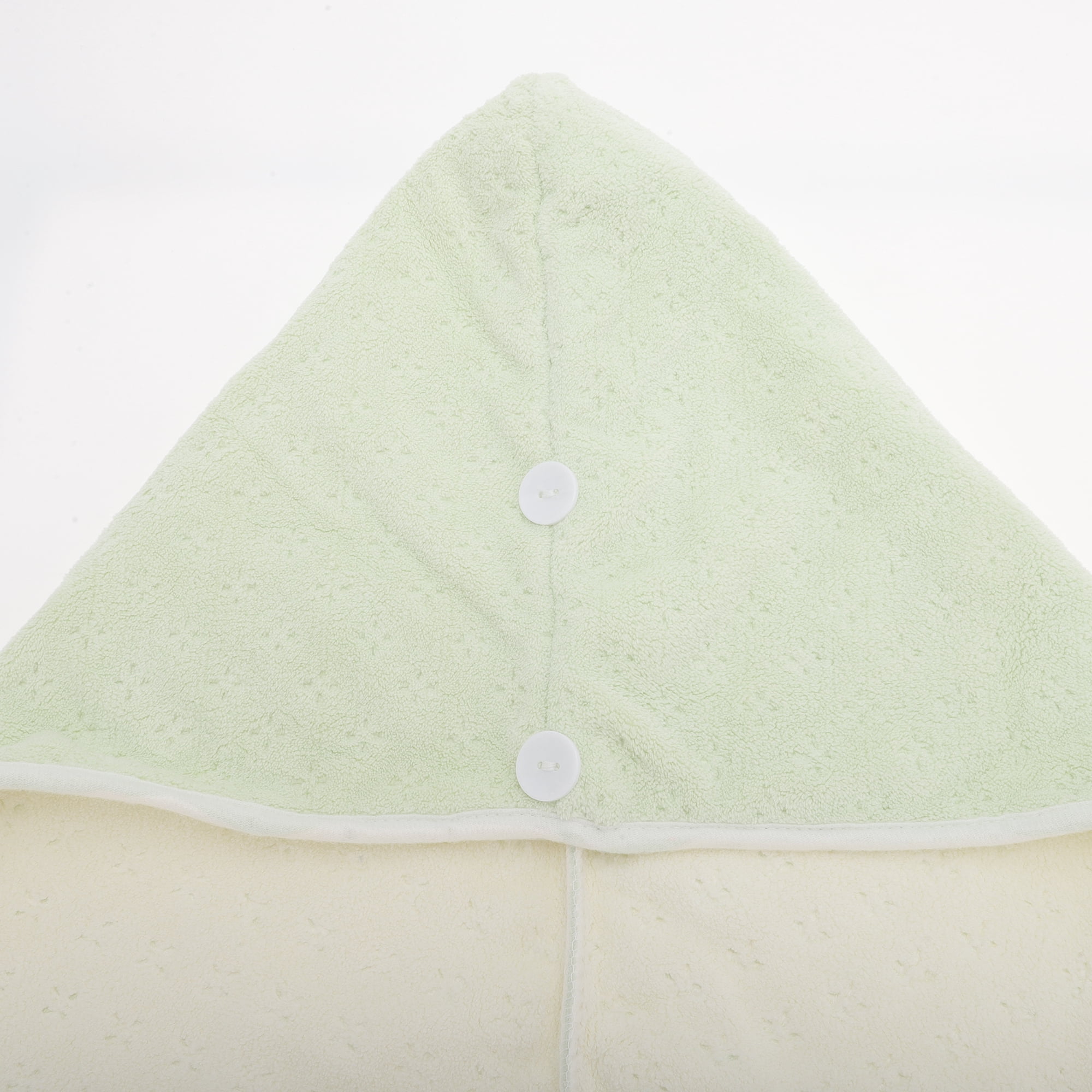 Unique Bargains 1pc Water-absorbent Two Colors Hair Towel 9.45"x 25.59" Green, White