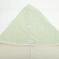 thumbnail image 4 of Unique Bargains 1 Pc Water-absorbent Two Colors Hair Towel for Bathroom Green White Coral Fleece, 4 of 5