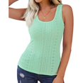 thumbnail image 2 of Gibobby Sexy Slim Color Sólido Cuello En U Camiseta Diseño Simple Y Exquisito(Verde de menta,XG), 2 of 3