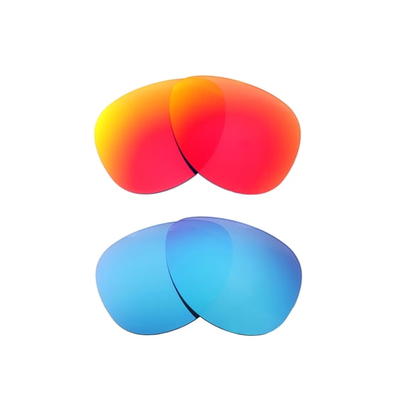 Walleva Polarized Fire Red   Ice Blue Replacement Lenses For Oakley Elmont M Sunglasses