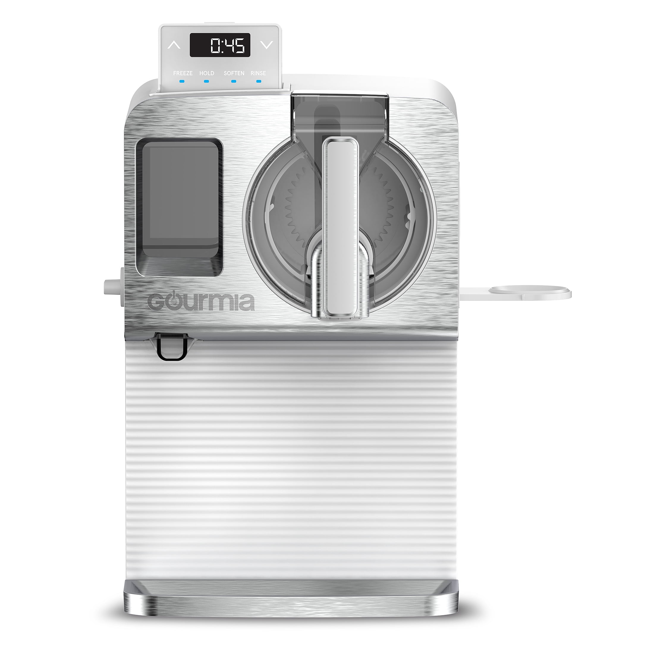 Machine automatique à crème glacée et à boissons glacées de 1 litre de Gourmia, Blanc Machine automatique à crème glacée et à boissons glacées de 1 litre