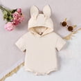 thumbnail image 2 of MQLKF Infant Baby Boys Girls Long Sleeve Solid Easter Rabbit Ear Romper Newborn Kids Clothes Cute Comfortable Infant Clothes, 2 of 7