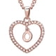 thumbnail image 2 of Collar Qarigey con colgante de corazón de cristal de oro rosa 26 letras cadena para clavícula, 2 of 5