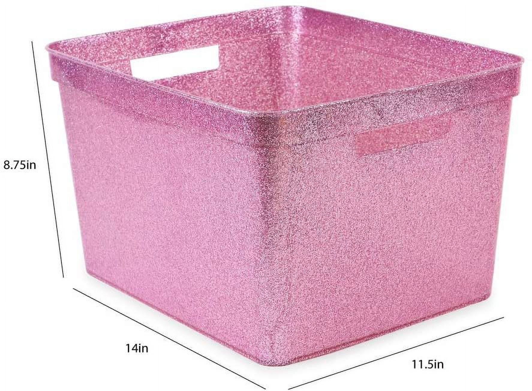  Isaac Jacobs Large Glitter Storage Bin (14” x 11.5” x