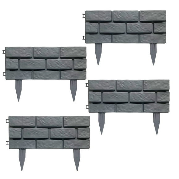 Garden Lawn Landscaping Border Fence Palisade Brick Effect Edging Decor
