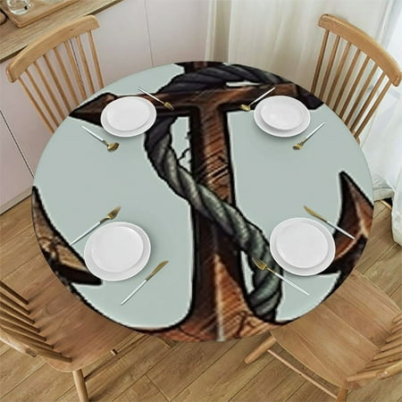 

Tllo0ord Round Fitted Tablecloth Watercolor Beach Things Marine Round Tablecloth Tablecloths Elastic Fitted Indoor Outdoor Multicolor Fits Tables 54-58