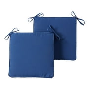 Greendale Home Fashions 18 x 18 in. Marine Blue Square Outdoor Chair Pad (Set of 2)