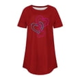 thumbnail image 4 of FAIWAD Tuniques à Manches Courtes pour Femmes, Col Rond, Blouses Amples, T-shirts Graphiques avec Cœur Mignon, 4 of 4