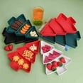 thumbnail image 5 of CASAFUN Christmas Tree Shaped Plates Plastic Tray Snack Appetizer Tray Plastic Serving Tray 3 Compartment Multifunction Food Serving Platter for Christmas Holiday Party Supplies, 5 of 7