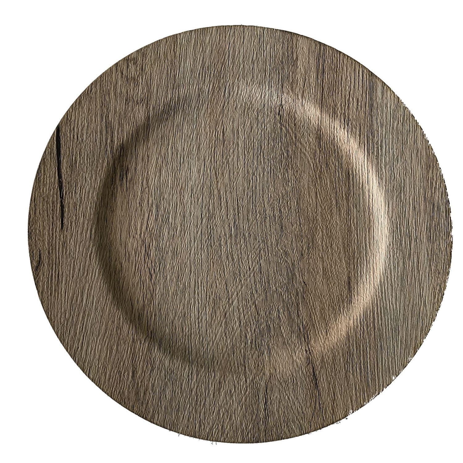 EASTER PLASTIC FAUX WOOD CHARGER PLATE IN LIGHT BROWN COLOR 13IN