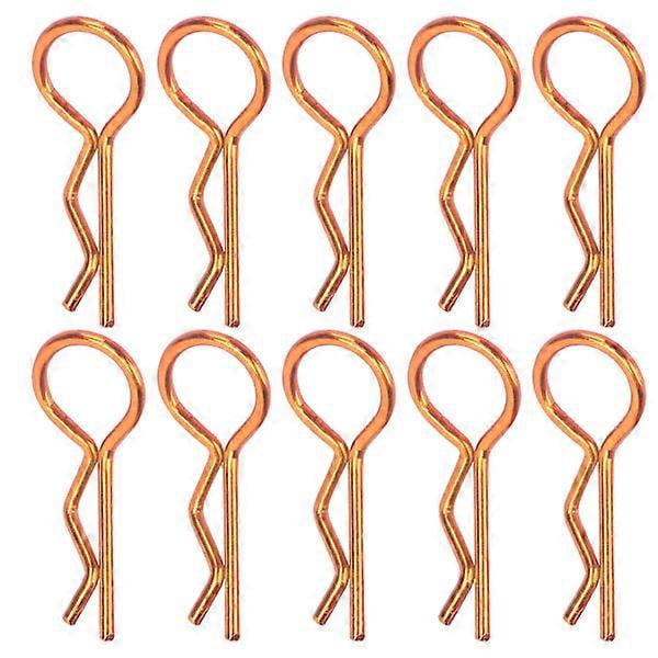10 pcs RC Car Shell Clip RShape Metal Body Clips Pins for 1/5 1/6 1/8 1/10 RC Car (bronze color)