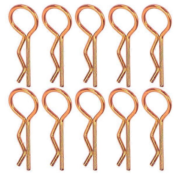 10 pcs RC Car Shell Clip RShape Metal Body Clips Pins for 1/5 1/6 1/8 1/10 RC Car (bronze color)