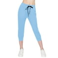thumbnail image 2 of ALWAYS Women's Capri Jogger Lightweight Sweatpants with Pork Chop Pockets Sky Blue 2XL, 2 of 7