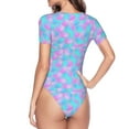 thumbnail image 4 of Easygdp Purple Dragon Scales Women's One-Piece Swimsuit Slim Fit Crew Neck Bodysuit Athletic Swimwear with Concealed Buckle - Large, 4 of 9
