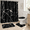 Black Marble, variant on 4-Piece Sand Marble Bathroom Linen Set with Shower Curtain, Rugs, Lid Cover and Hooks