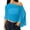 Blue, variant on Lightweight Summer Mesh Poncho Wraps Women Off Shoulder Cropped Pullover Sheer Layering Cover Up