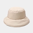 thumbnail image 3 of CoCopeaunts Bucket Hat for Women Winter Fashion Solid Color Thick Warm Basin Hat Down Wide Brim Men Fisherman Hat Windproof Warm, 3 of 8