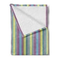 thumbnail image 2 of Chevron Soft Flannel Fleece Throw Blanket, Colorful Composition with Herringbone Zigzags Hand Drawn Geometric Illustration, Cozy Plush for Indoor and Outdoor Use, 50" x 60", Multicolor, by Ambesonne, 2 of 5