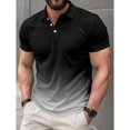 thumbnail image 1 of 3D Printed Short Sleeve, Buttons Men's POLO Shirt Color Figure Men's Spring And Summer Street Laps T-Shirt, 1 of 3