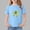 Blue, variant on Avrnliq Girls Orange 100% Cotton Kids T-Shirt Abstract Elephant Line Art Fade-Resistant Crew Neck Short Sleeve Casual Tee (2-13Y),Size 7-8 T