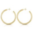 thumbnail image 3 of 14K Yellow Polish 4.00x60mm "C" Hoop With Earring Back, 3 of 4