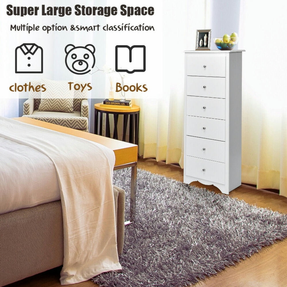 Finihen Bathroom Storage Cabinet, Bathroom Floor Cabinet, 6 Drawers Chest Dresser Clothes Storage Bedroom Furniture Cabinet, for Bathroom, Bedroom, White Finihen Bathroom Storage Cabinet, Bathroom Floor Cabinet, 6 Drawers Chest Dresser Clothes Storage Bedroom Furniture Cabinet, for Bathroom, Bedroom, White