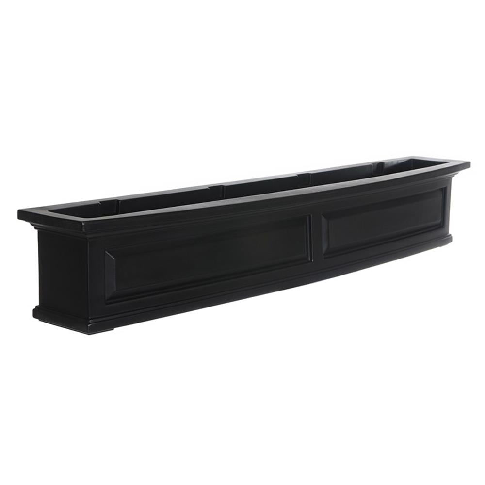 Pemberley Row Plastic Black Window Box Rectangular Weatherproof 60" Assembled