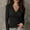 A1 Black, variant on Women Wrap V Neck Long Sleeve T Shirt,Soft Stretchy Ruched Fitted Blouse,Casual Solid Color Surplice Front Slim Fit Tops,Crisscross Waist,2026 Fall Fashion Going Out Outfits Green L