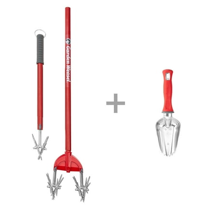 Garden Weasel Soil Prep and Planting Tool Bundle with 2-in-1 Cultivator and Potting Scoop