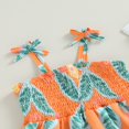 thumbnail image 4 of Robe de Princesse pour Petite Fille, Imprimé de Feuilles, Décontractée, Sans Manches, Ligne A, Robe de Fête, 4 of 7