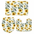 thumbnail image 2 of Summer Sunflowers Bathroom Rugs Set Watercolor Floral White Non Slip Absorbent Soft Bath Mats 3 Piece Set with Bathroom Rug, U-Shaped Floor Mat, Toilet Seat Cover Large Size, 2 of 9