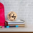thumbnail image 6 of LHNFT We're Having a Baby Pregnancy Announcement Sign 5.9 Inch Round Wooden Announcement Disc with Black 3D Letters Decoration Maternity Photoshoot Prop, Baby Shower Gifts for Pregnant Moms, 6 of 7