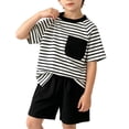 thumbnail image 2 of Amidoa Boys Summer Outfit Sets 2 Piece T-Shirt Graphic Cotton Tank Top and Shorts Set Kids Clothing Sets Black Size 1T, 2 of 7