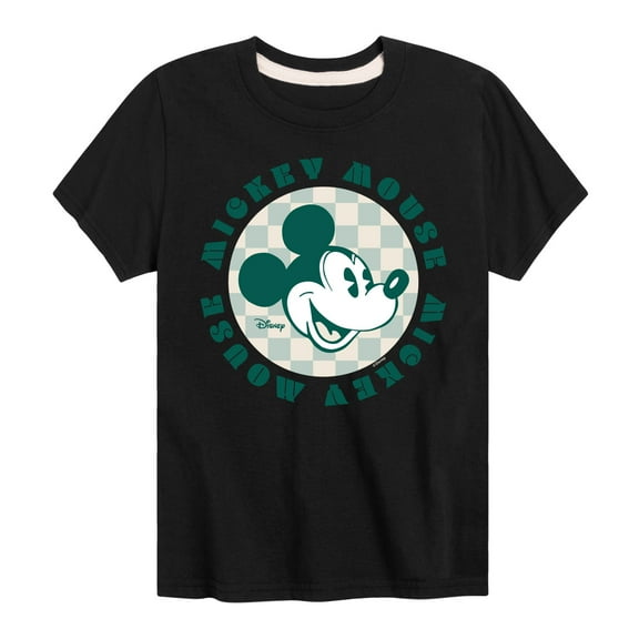 Disney - Mickey Mouse Checker Badge - Toddler & Youth Short Sleeve Graphic T-Shirt