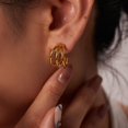 thumbnail image 2 of Pendientes de aro triple para mujer, pendientes de aro triple abiertos divididos en oro, joyería hipoalergénica para mujer, 2 of 5