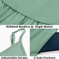 thumbnail image 5 of Summer Women's Spaghetti Strap Dress Backless Casual A-Line Suspender Dress with Pockets, 5 of 7
