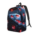 thumbnail image 1 of Disketp Cosmic Red Sparkle Dice Mochila de Lona Estampada, Mochila Escolar de Viaje Ligera para Estudiantes y Portátil-Small, 1 of 5