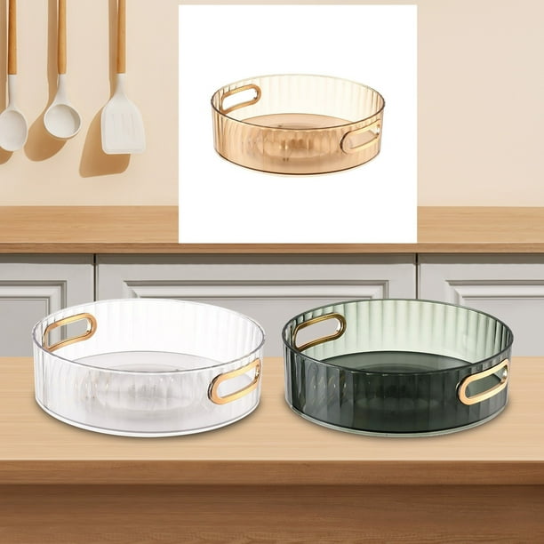 Bandeja giratoria de aperitivos de 5 compartimentos - Organizador de plástico blanco para almacenar frutas y caramelos con tapas, 11x11x3,9 pulgadas