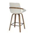 thumbnail image 3 of Inspire Fabric Bentwood 26" Counter Stool w/Swivel in Ivory/Whitewash (Set of 2), 3 of 6
