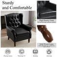 thumbnail image 4 of UIXE Wingback Accent Chair Set of 2, PU Leather Upholstered Armchair for Living Room Arm Chair, Black, 4 of 7