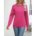 thumbnail image 5 of Zeagoo Womens Fall Sweaters Long Sleeve Tops Classic Crew Neck Pullover Sweaters Loose Dressy Blue Basic Tops, 5 of 6