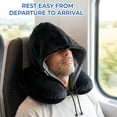 thumbnail image 6 of Sealy Infused-Gel Hooded Memory Foam Travel Pillow, Black, 6 of 8