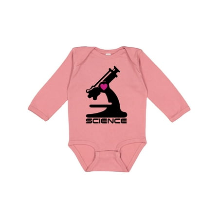 

Inktastic Love Science Microscope and Heart Gift Baby Boy or Baby Girl Long Sleeve Bodysuit