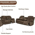 thumbnail image 4 of Corduroy Living Room Furniture Set Reclining Sofa Set Loveseat Furniture Sets in Living Room Sofa Recliners(Sofa+Loveseat, Taupe Corduroy), 4 of 5