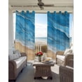 thumbnail image 2 of Ocean Waves Blackout Curtains for Bedroom Living Room, Abstract Gradient Yellow Sky Blue Waves Beach 54 In Long Thermal Insulated Room Darkening Drapes Grommet Window Treatments, 42 x 54 In, 2 of 9