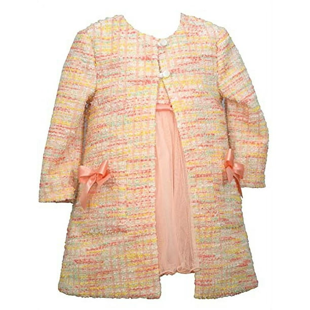 Bonnie Jean Girl s Easter Dress and Coat Set for Baby Infant Toddler and Little Girls Peach 6 9 Months Walmart