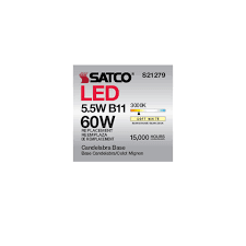5.5 Watt B11 LED - Frost - Candelabra base - 90 CRI - 3000K - 120 Volt -  6 Pack